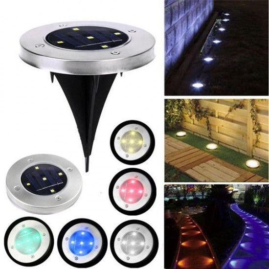 Solar Powered Stainless 5 LED Ground Buried Light Waterproof for Outdoor Garden Path Decor