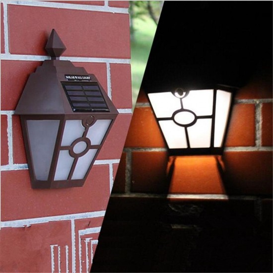 Solar Powered Wall Light Mount LED Landscape Fence Yard Garden Path Lamp Outdoor