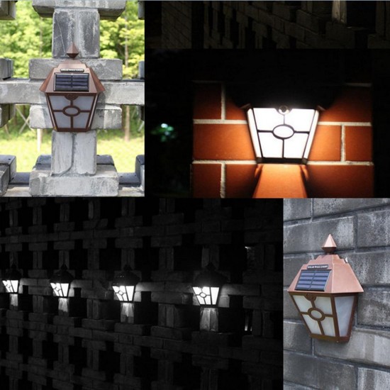 Solar Powered Wall Light Mount LED Landscape Fence Yard Garden Path Lamp Outdoor