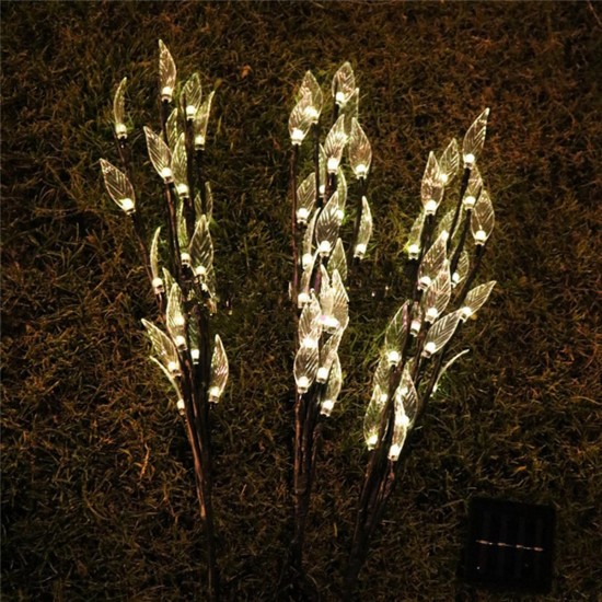 Solar Powered Waterproof 60 LED Branch Tree Leaf Garden Lawn Light Outdoor Landscape Lamp