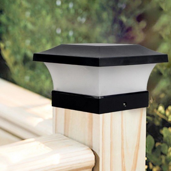 LED Solar Power Garden Light Square Post Lights IP65 Waterproof Column Light for Outdoor Garden Courtyard Porch Wall Lamp