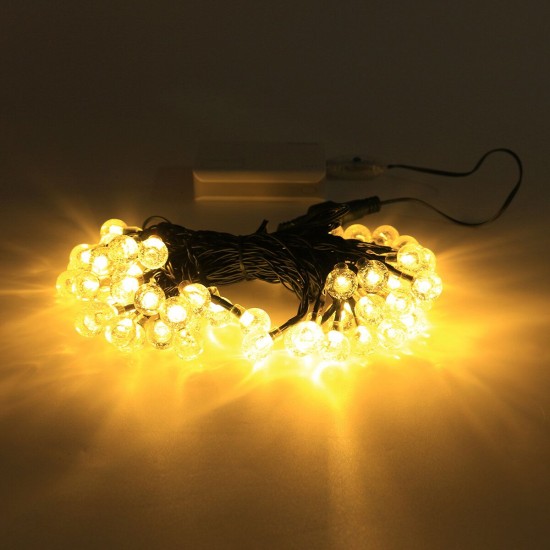 USB + Solar Powered 60 LED String Light Garden Path Yard Decor Lamp Waterproof