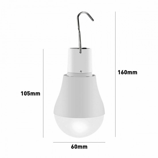 USB Portable Solar Powered LED Light Bulb Outdoor Camping Yard Lamp With Hook DC5V