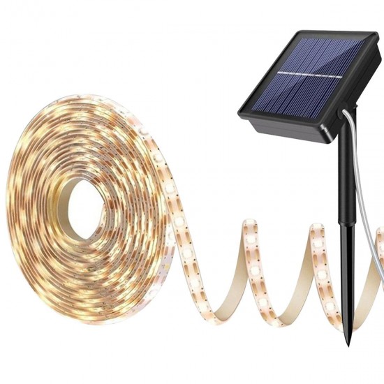 Warm White Solar Power Light Strip 2835 LED IP65 Waterproof Outdoor Garden Decor