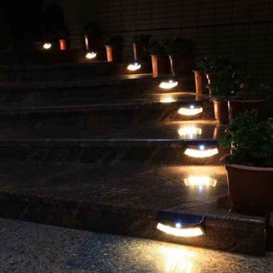 Warm/White Light LED Solar Stair Light Garden Outdoor Landscape Stake Path Lamp Warm/White Light LED Solar Stair Light Garden Outdoor Landscape Stake Path Lamp