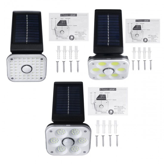 Waterproof 48LED/54COB/54LED Solar Motion Sensor Wall Light IP65 Outdoor Garden Yard Street Lamp Waterproof 48LED/54COB/54LED Solar Motion Sensor Wall Light IP65 Outdoor Garden Yard Street Lamp