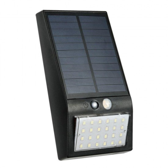 Waterproof IP65 PIR Sensor 24 LED Solar Light White/Black Shade White Light Wall Lamp Outdoor Genden