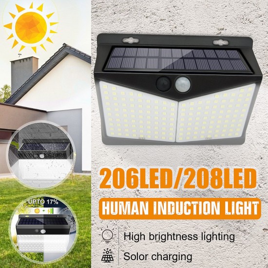 Waterproof LED Solar Light Body Induction Outdoor Night Wall Lamp for Garden Fence Patio