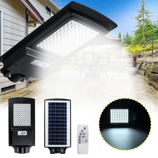 100W LED Solar Street Light Radar Motion Sensor Power Panel Wall Lamp Outdoor Garden IP65 Decor with Remote Control