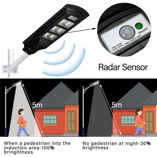 106/261/324 LED Solar Street Light Induction PIR Motion Sensor Garden Wall Lamp