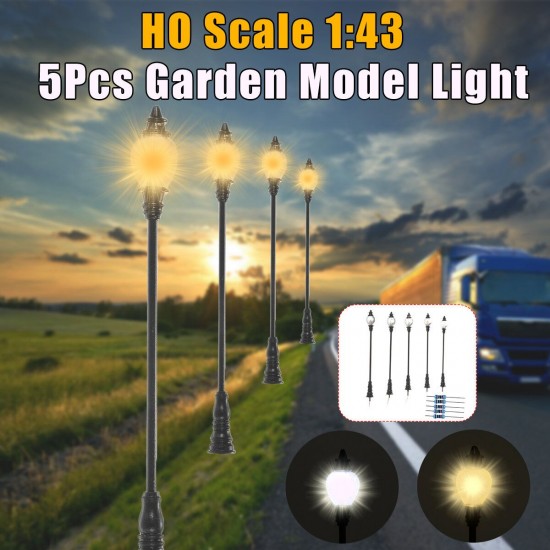 10Pcs Scale 1:43 Model Garden Light Warm/White Street Antique Light Train Lamp