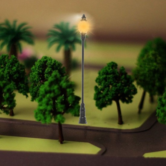 10Pcs Scale 1:43 Model Garden Light Warm/White Street Antique Light Train Lamp