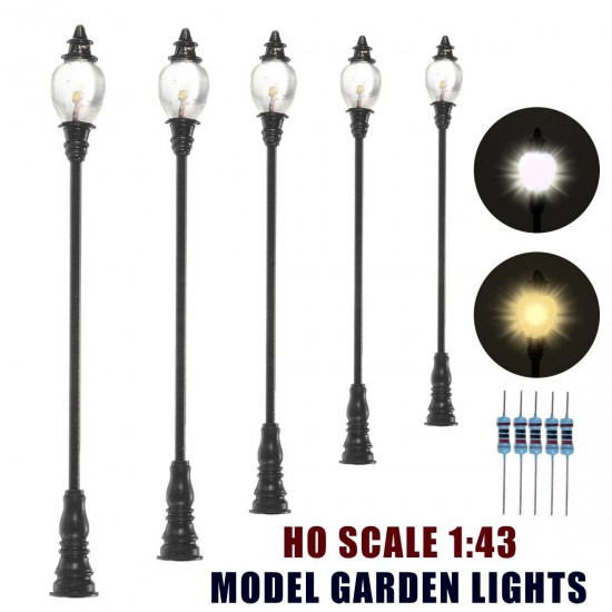 10Pcs Scale 1:43 Model Garden Light Warm/White Street Antique Light Train Lamp