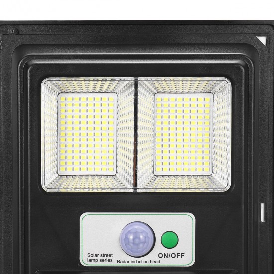 208/416/624/832LED Solar Powered Wall Street Light PIR Motion Sensor Dimmable Lamp + Remote Control