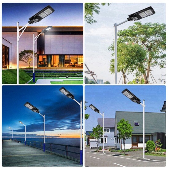 234/468 LED Solar Powered Street Lights Outdoor Remote Control Security Light US