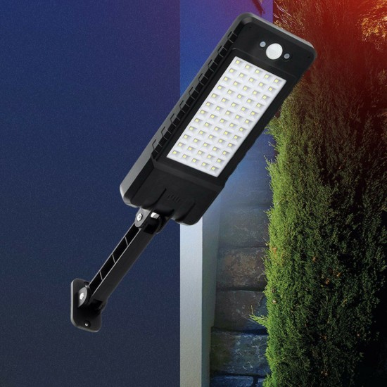 24W 60LED Solar Dimming Wall Street Light Waterproof PIR Motion Sensor Outdoor Garden Yard Lamp