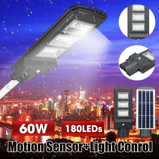 60W 180LED Solar Powered Lamp PIR Motion Sensor Outdoor Garden Street Light for Outdoor Road Garden 60W 180LED Solar Powered Lamp PIR Motion Sensor Outdoor Garden Street Light for Outdoor Road Garden