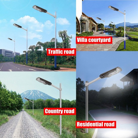 90/120/150W 160/240/320LED Solar Street Light Radar PIR Motion Sensor Wall Lamp W/Remote