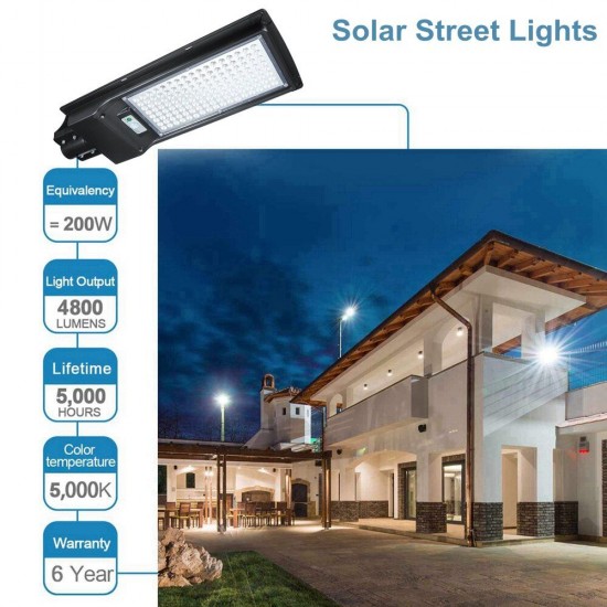 200W 136 LED Solar Motion Sensor Light Odr Waterproof Security Lamp