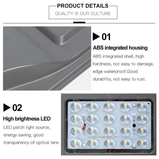 30/60/90LED Solar Powered Streets Outdoor Remote Control Security Garden