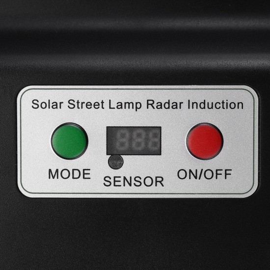 Solar Powered 936LED Street Light Radar Sensor Digital Display Wall Lamp Waterproof Garden Lighting with Remote Control