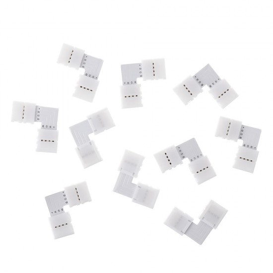 1 Set 5050 4Pin 10MM RGB LED Strip Light Connector Includes More Parts Fixed Clips Screws for DIY