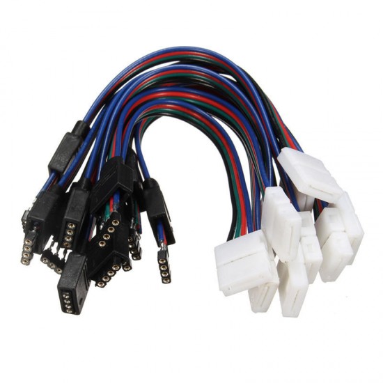 10 PCS 4 Pin 10MM Connector Wire Female Cable For SMD3528/5050 Non-Waterproof RGB LED Strip Light 10 PCS 4 Pin 10MM Connector Wire Female Cable For SMD3528/5050 Non-Waterproof RGB LED Strip Light