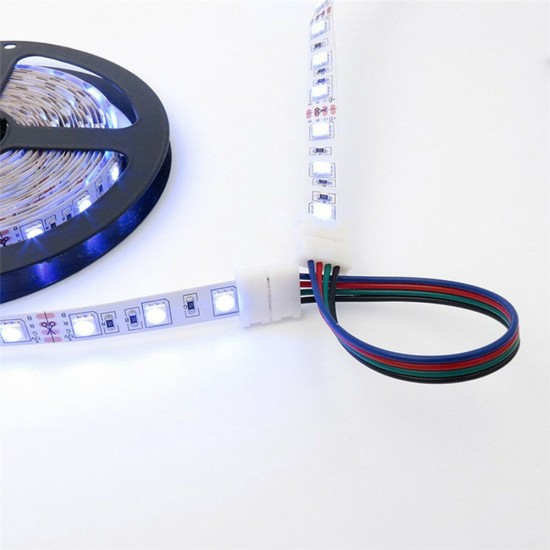 10MM RGB 3528 5050 4Pin LED Strip Light Connector Kit PCB Ribbon Cable PCB Clip Adapter Provides Most Parts for DIY