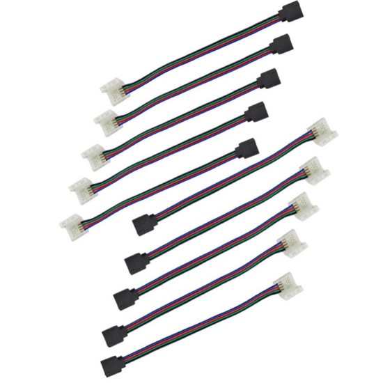 10PCS 10MM 4 Pin Female Or Male Cable Extension Connectors Wire to Power Adaptor for RGB LED Strip Light