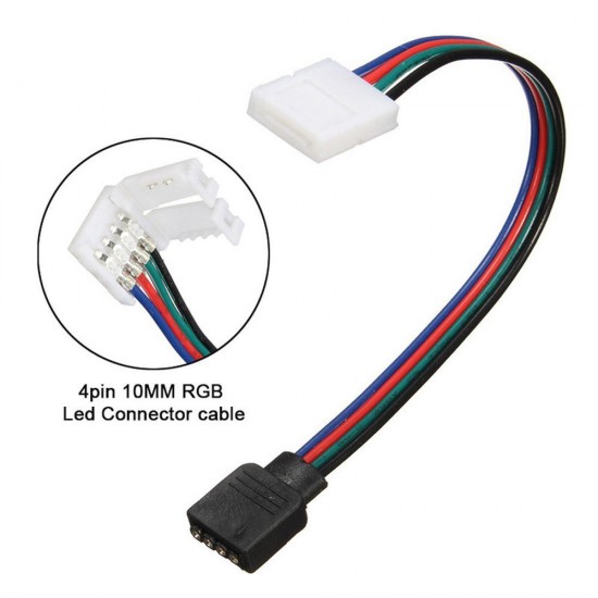 10PCS 10MM 4 Pin Female Or Male Cable Extension Connectors Wire to Power Adaptor for RGB LED Strip Light