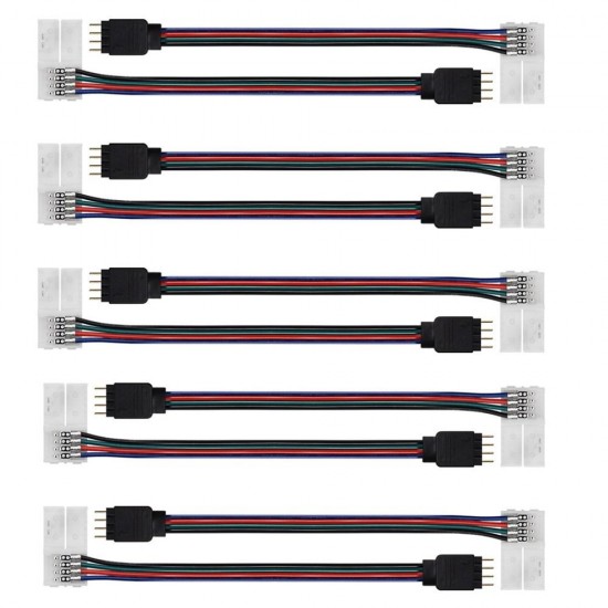 10PCS 10MM 4 Pin Female Or Male Cable Extension Connectors Wire to Power Adaptor for RGB LED Strip Light