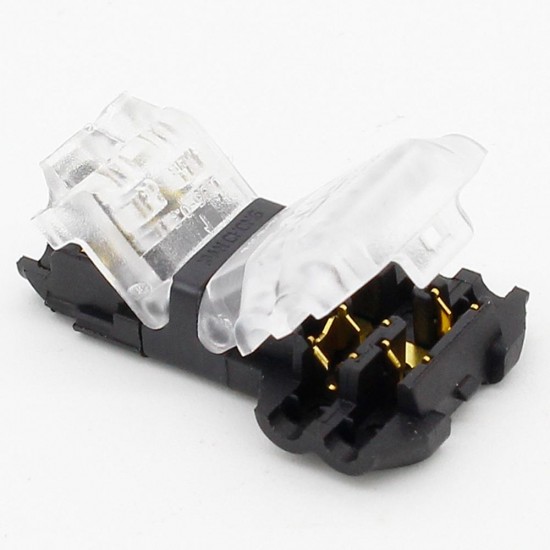 10PCS 2 Pin Transparent T Type Quick Connector No Welding Wire Terminal Block for LED Strip Light