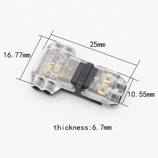 10PCS 2 Pin Transparent T Type Quick Connector No Welding Wire Terminal Block for LED Strip Light 10PCS 2 Pin Transparent T Type Quick Connector No Welding Wire Terminal Block for LED Strip Light