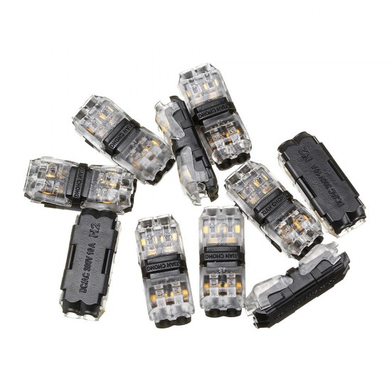 10PCS 2Pin Spring Quick Connector Wire No Welding Clamp Terminal Block for LED Strip Light