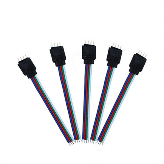 10PCS 4 Pin Male Connector Cable Wire For 10MM RGB SMD5050 LED Flexible Strip Light