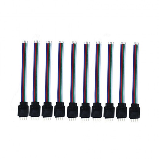 10PCS 4 Pin Male Connector Cable Wire For 10MM RGB SMD5050 LED Flexible Strip Light 10PCS 4 Pin Male Connector Cable Wire For 10MM RGB SMD5050 LED Flexible Strip Light