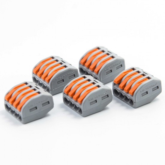 10PCS 4Pin PCT-214 Orange Blue Mini Fast Wire Connectors Universal Compact Wiring Push-in Terminal Block Box Kit 10PCS 4Pin PCT-214 Orange Blue Mini Fast Wire Connectors Universal Compact Wiring Push-in Terminal Block Box Kit