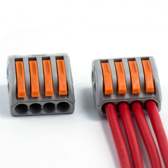 10PCS 4Pin PCT-214 Orange Blue Mini Fast Wire Connectors Universal Compact Wiring Push-in Terminal Block Box Kit 10PCS 4Pin PCT-214 Orange Blue Mini Fast Wire Connectors Universal Compact Wiring Push-in Terminal Block Box Kit