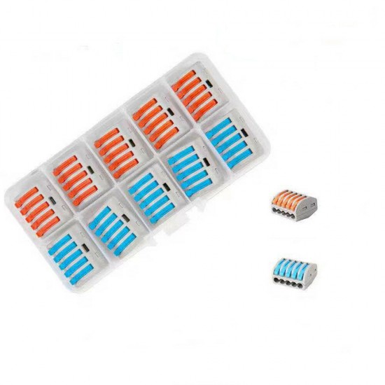 10PCS 5Pin PCT-215 Colorful Mini Fast Wire Connectors Universal Compact Wiring Push-in Terminal Block Box Kit