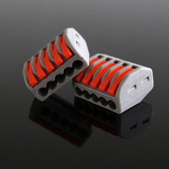 10PCS 5Pin PCT-215 Colorful Mini Fast Wire Connectors Universal Compact Wiring Push-in Terminal Block Box Kit