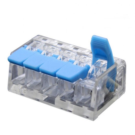 10PCS 5Pin Wire Connector Transparent Mini Quick Universal Compact Terminal Block House Line End