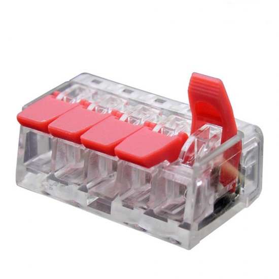 10PCS 5Pin Wire Connector Transparent Mini Quick Universal Compact Terminal Block House Line End