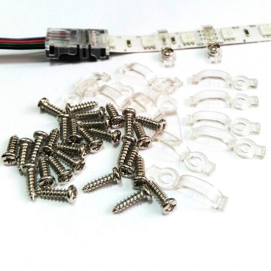 10PCS Fixed Silicon Clip for 8mm Waterproof 3528 3014 5050 LED Strip Light Bracket Clamp with Screws
