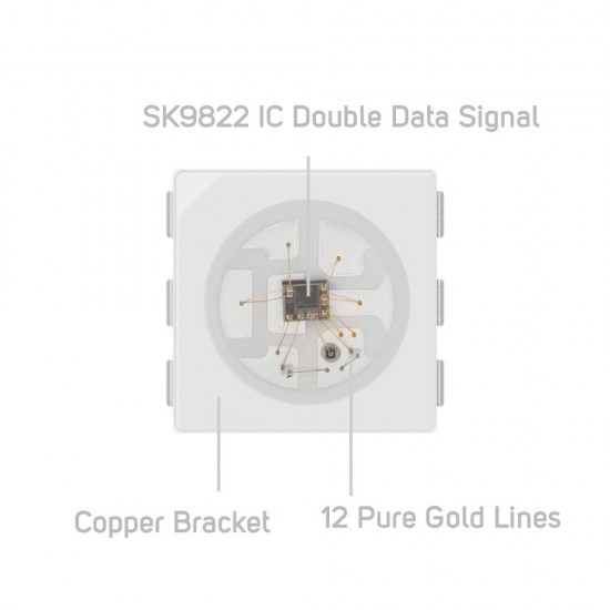 10PCS SK9822 RGB 5050 SMD Individually Addressable LED Chip Pixels Light Beads for Strip Screen DC5V