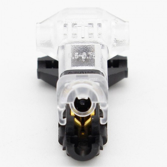 10PCS Transparent T Type Single Wire Cable Connector Terminal Crimp Lock Quick