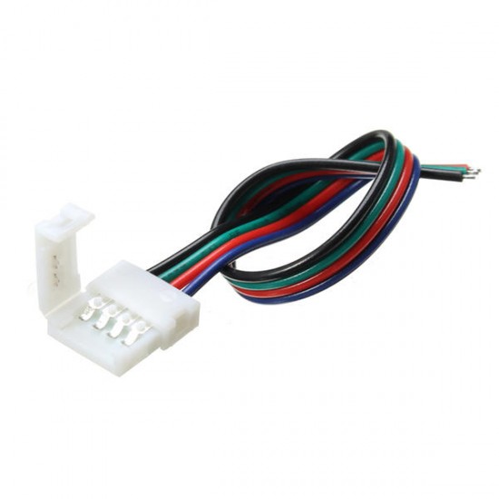 10mm Width PCB 4 Pin Solerless Wire Connector for Non-Waterproof RGB LED Strip