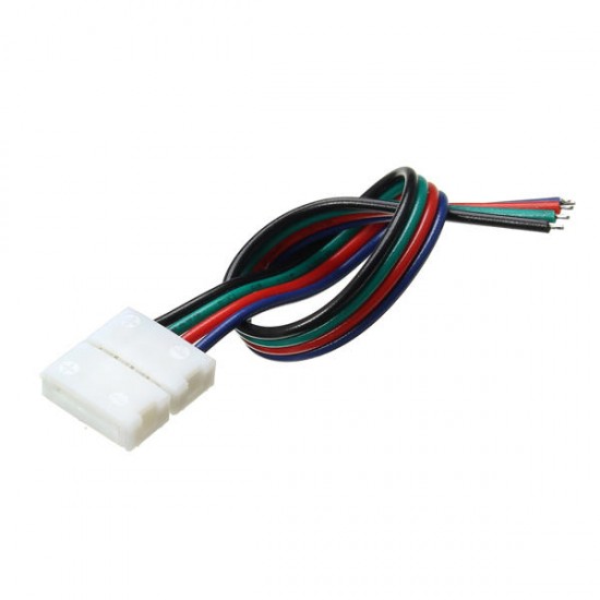 10mm Width PCB 4 Pin Solerless Wire Connector for Non-Waterproof RGB LED Strip