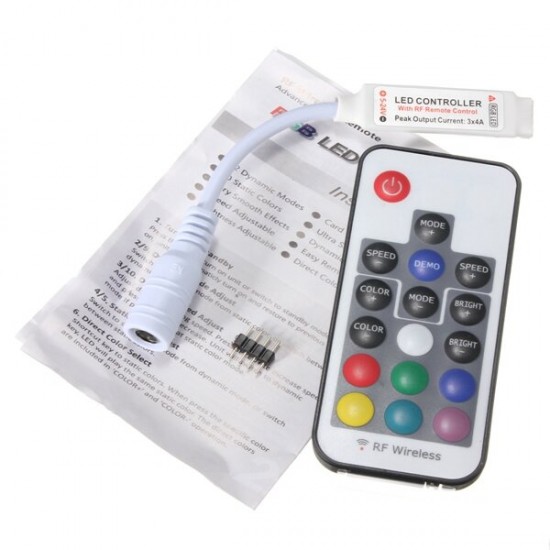 17 Keys DC 5V-24V RF Wireless Remote LED Controller for SMD 3528 5050 RGB LED Strip Light 17 Keys DC 5V-24V RF Wireless Remote LED Controller for SMD 3528 5050 RGB LED Strip Light