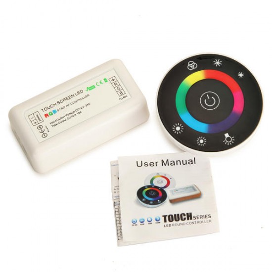 18A 12-24V Touch Screen LED Round RGB Strip RF Controller For RGB Strip Lights 18A 12-24V Touch Screen LED Round RGB Strip RF Controller For RGB Strip Lights