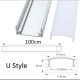 1M U/V/YW Shape Aluminum Channel Holder For LED Strip Light Bar Under Cabinet Lamp 1M U/V/YW Shape Aluminum Channel Holder For LED Strip Light Bar Under Cabinet Lamp